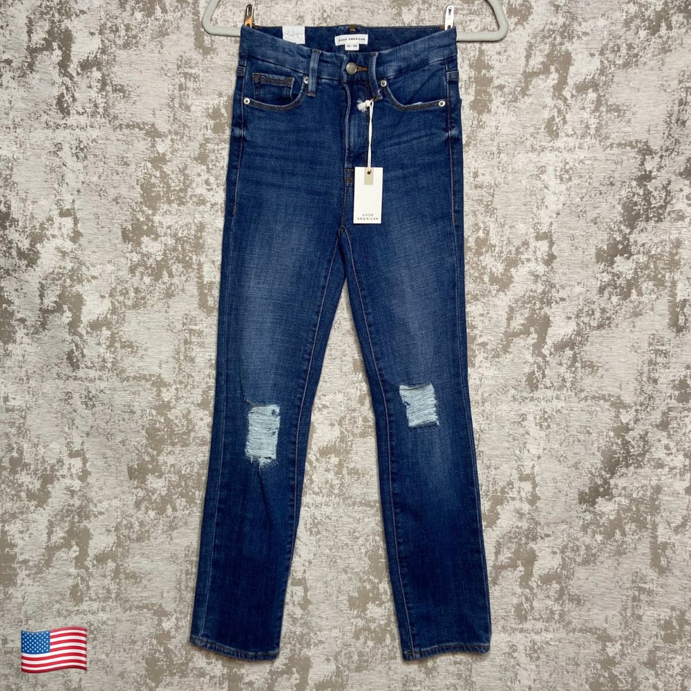 Good American Good Classic Skinny Jeans in Indigo207